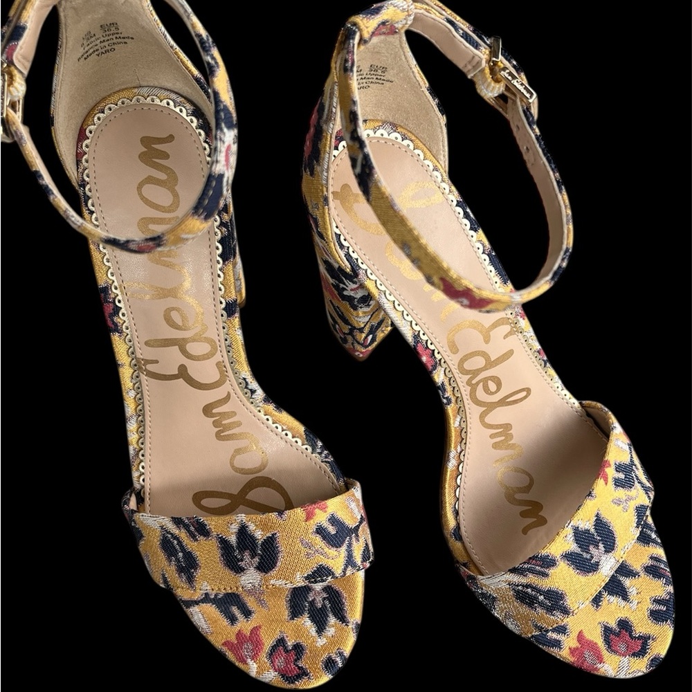 Gorgeous Sam Edelman Yaro Floral Heels Women’s Size 6.5 M - Picture 2 of 12